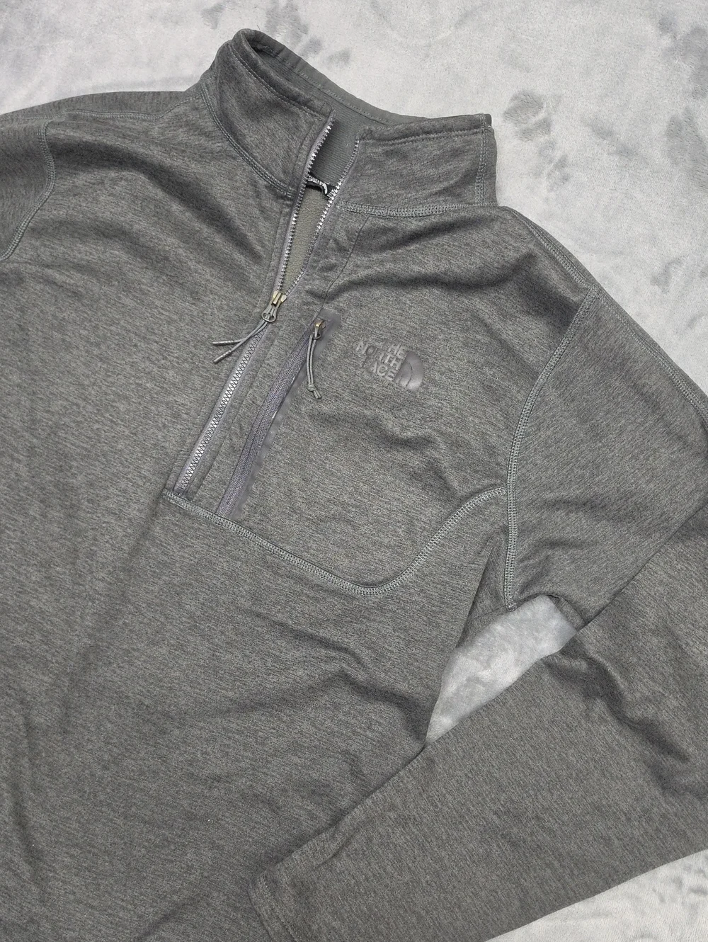 The North Face Men's Heather Gray Half-Zip Pullover Sz MED